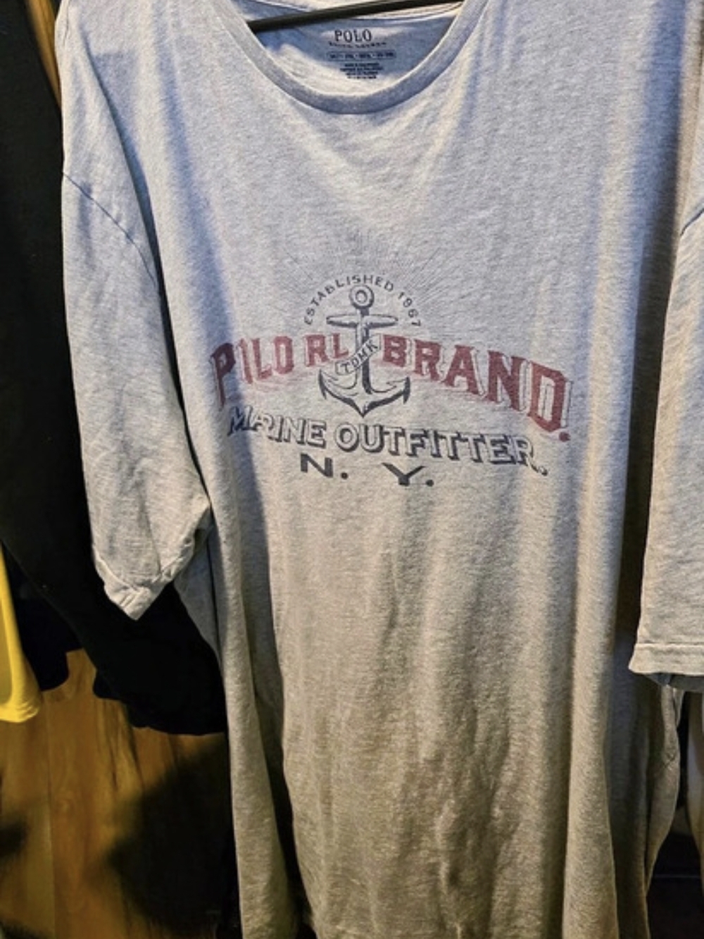 Polo Ralph Lauren Marine Outfitter Anchor Graphic T-Shirt Gray 4xlt